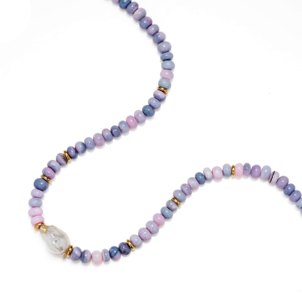 New MAYAMAR Purple Opal Beaded Baroque Pearl Necklace - Picture 6 of 8